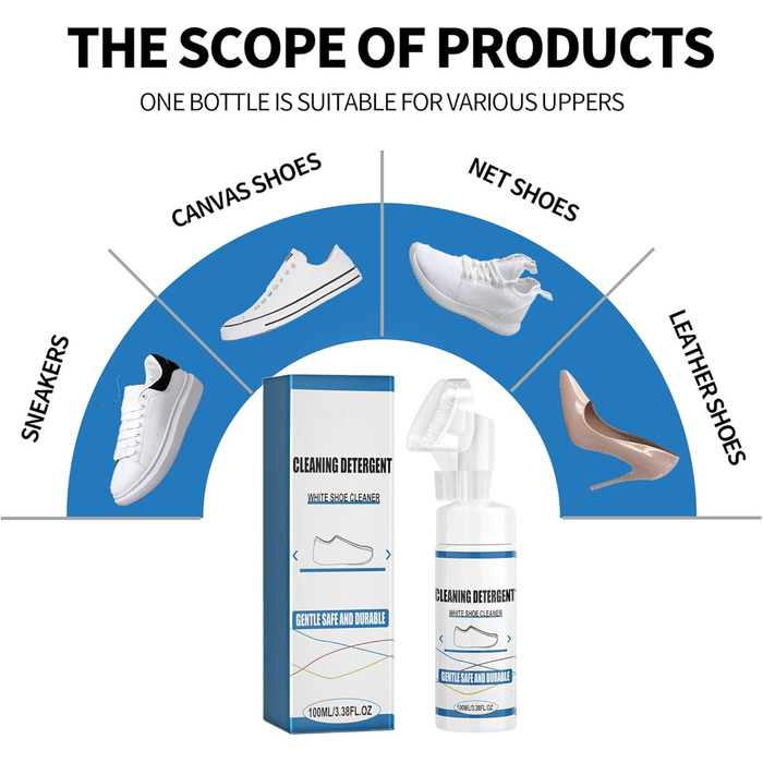 Новий набір для чищення взуття для кросівок, пінний очищувач, портативний засіб для видалення плям і жовтизни для білого взуття ука, 2024