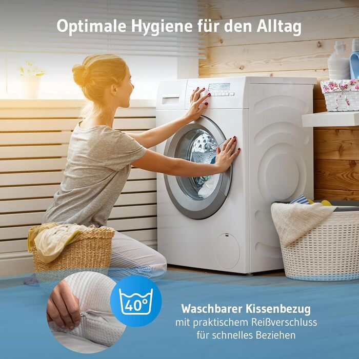 Подушка для шиї Third of Life Liora, ергономічна подушка з піни з ефектом пам&39яті, подушка для сну на боці 48x37x10,5 см із захистом від алергії, подушка для підтримки шиї з вигином плеча, біла