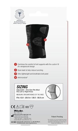 Гібридний наколінник Mueller Mueller Hybrid Wraparound Knee Support, OSFM