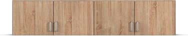 Верхня частина шафи Rauch Furniture Bremen для додаткового місця для зберігання, 4-дверна шафа, дуб Сонома, дерево, можна комбінувати з шафою шириною 181 см із модельної серії Bremen. Розміри (Ш x В x Г) 181 x 39 x 54 см. Ширина 181 см без дзеркала. Верхн