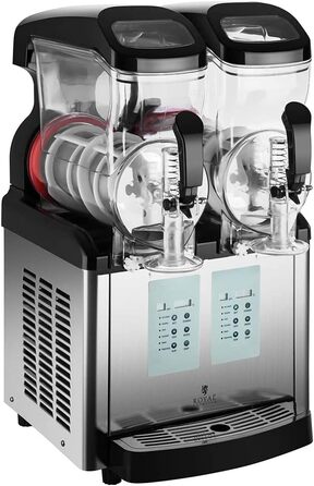 Машина для виробництва м'якого морозива Royal Catering Slush Ice Maker RCSL 2/6ICE (2 x 6 л, 450 Вт, 20-10 C, сучасний дисплей керування, без BPA, 6 функцій, LED-дисплей керування)