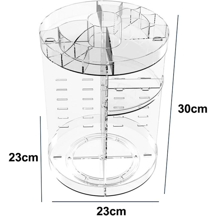 Обертовий органайзер для макіяжу Прозорий обертовий органайзер для догляду за шкірою Косметична стійка, 360