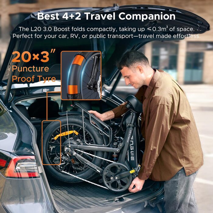 Електровелосипед ENGWE з додатком, акумулятор 48 В 13,5 Аг, запас ходу до 135 км, датчик крутного моменту та гідравлічні гальма, шини 20 * 3,0, 2 години зарядки, колір шампанське золото