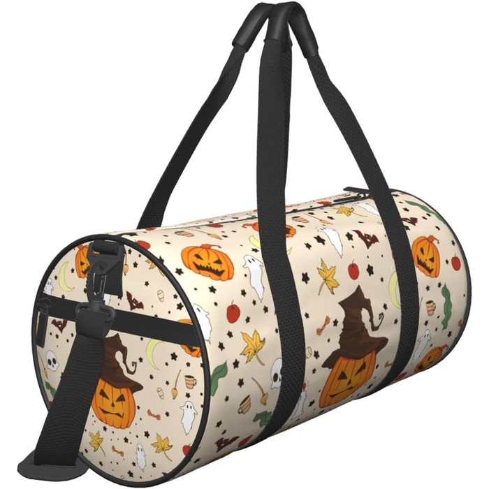 Дорожня сумка-циліндр з дизайном гарбуза-привида, спортивна сумка для чоловіків та жінок, сумка-мішок, спортивна сумка