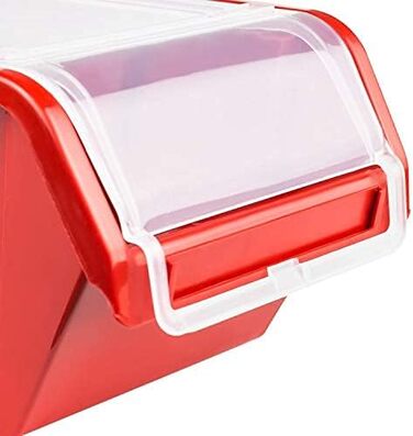 Коробка з кришкою настінна полиця 80 x 80 см, коробки, що штабелюються, контейнери для зберігання, відкриті коробки для зберігання, система зберігання, червоний/чорний