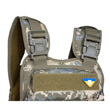 Плитоноска з швидкоскидом та кишенями кордура Kirasa піксель (Арт.KI1051)