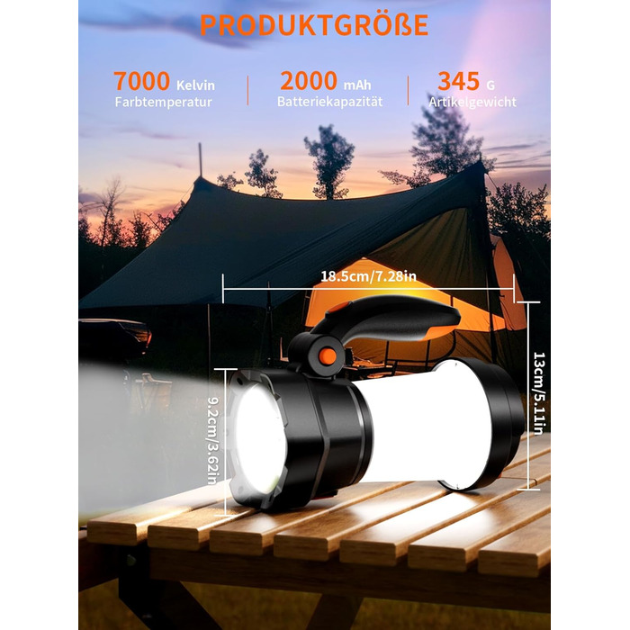 В-1 світлодіодний кемпінговий ліхтар, акумуляторний ліхтарик з ручним приводом для екстреного заряджання, портативний кемпінговий ліхтарик з 3 режимами світла для походів на свіжому повітрі, 2-