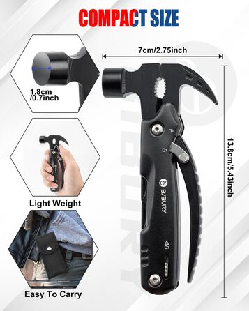 Багатофункціональний молоток для чоловіків, 12 в 1 молоток ідея подарунок для чоловіків тато чоловік, кемпінг аксесуари молоток ба