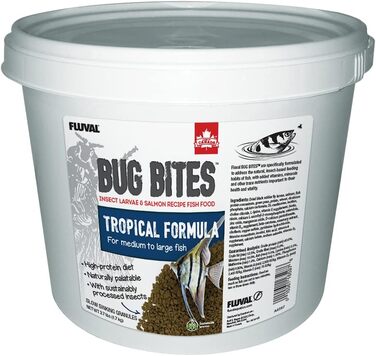 Корм для риб Fluval Bug Bites, з личинками комах, для тропічних риб, повільно тонучі гранули 1,4-1,6 мм, 1,7 кг