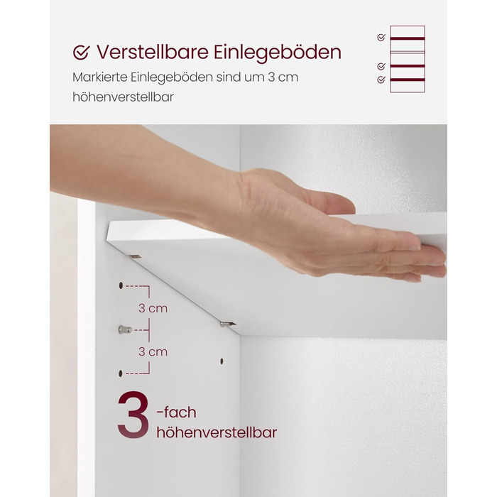 Рівнева книжкова полиця VASAGLE, окремостояча полиця, полиця для зберігання, регульовані полиці, для вітальні, домашнього офісу, спальні, хмарно-білий LBC165T14 білий, 5 рівнів (60Д x 134,2В см), 5-