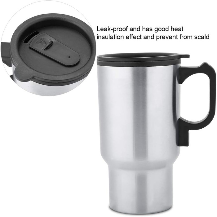 Автомобільна електрична кружка з підігрівом, 12В 450мл Кружка з підігрівом для подорожей Електричний чайник Кавова кружка 450мл Ел