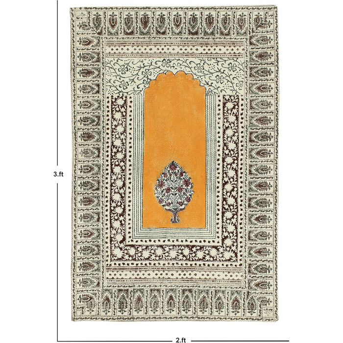 Бежевий, коричневий бавовняний з квітковим принтом Dhurrie Boho Kilim плоского плетіння Критий килим для передпокою Кімнатний деко