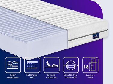 Матрац Traumnacht Comfort 7-Zone 2-в-1 Duo Cold Foam, переможець тесту Stiftung Warentest 03/2021, сертифікований ko-Tex, 140 x 200 см, розроблений у Німеччині