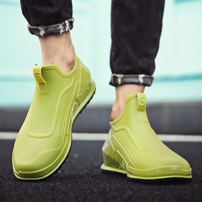 Чоловіче гумове взуття, чоловічі гумові чоботи, водонепроникне взуття, кухонне гумове взуття, бахіли, взуття для автомийки, зелене, розмір 39 EU