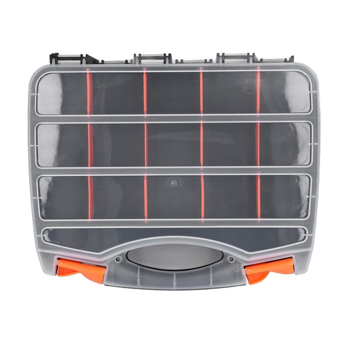 Двосторонній органайзер для деталей Haofy з кількома відділеннями та прозорою кришкою, міцний ПВХ-пластик для обслуговування та технічних цілей, портативна коробка для зберігання
