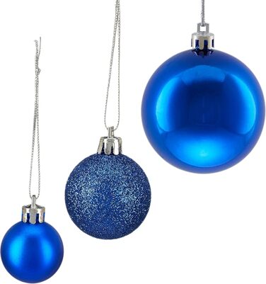 Сині пластикові різдвяні кульки набір із 100 шт Relaxdays