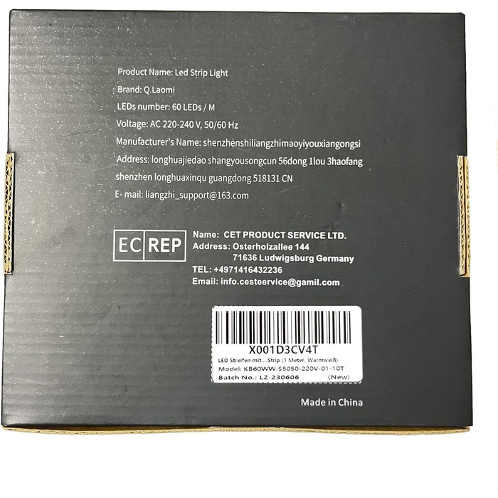 Світлодіодна стрічка Q.Laomi IP65 Водонепроникна світлодіодна стрічка Світлодіодна стрічка, 220 В 230 В світлодіодна стрічка з вимикачем, (теплий білий, 1 м)