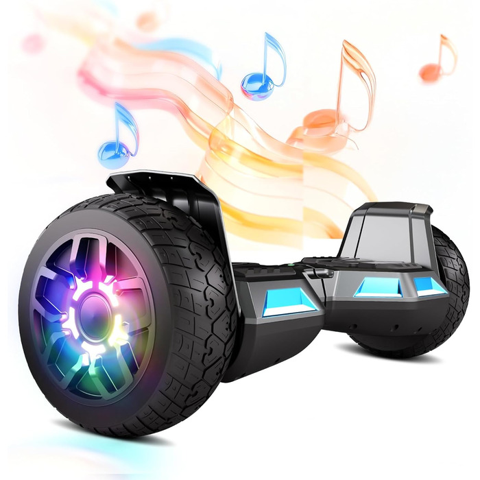 Гідроскейтборд SISIGAD 8,5 дюймів для будь-якої місцевості, стандарт ЄС - вбудований Bluetooth з потужним двигуном, самобалансуючий електричний скейтборд, подарунок для підлітків та дорослих