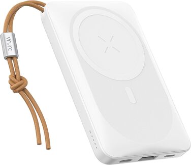 Магнітний Powerbank VRURC USB-C, бездротовий, швидка зарядка, 10000mAh, білий