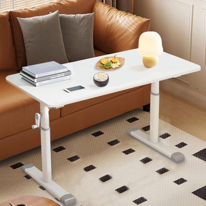 Стіл з регульованою висотою, стіл для роботи стоячи, меблі для навчання, 80 x 45 см, маленький стіл для дітей, стіл з регульованою висотою, білий, 80 x 45 x (63 - 90 см)