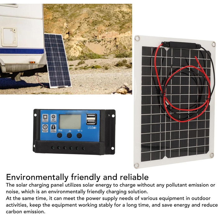 Комплект сонячних панелей, портативний зарядний пристрій для сонячної батареї, водонепроникний, обладнання для накопичення енергії на сонячних батареях для фургонів, мобільні телефони на вулиці, сонячні панелі