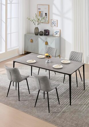 Обідні стільці WOLTU, Комплект з 2 шт. , Кухонні стільці, Стільці для вітальні, М&39які стільці зі спинкою, Для їдальні, Кухні, Вітальні, Офісу, Сидіння зі штучної шкіри, Металеві ніжки, Сірий BH210gr-2 Сіра штучна шкіра