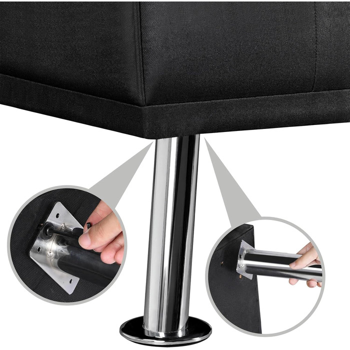 Розкладний диван-ліжко Yaheetech, диван з функцією сну, диван-ліжко з великою спальною зоною 167 см Д 94 см Ш для вітальні/спальні/домашнього кінотеатру/гостьової кімнати, чорний