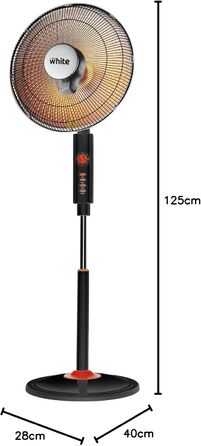 Білий електричний галогенний обігрівач з низькою енергоефективністю, вентилятор для ванної кімнати з параболічною структурою та вуглецевим філаментом (Platana) Piantana