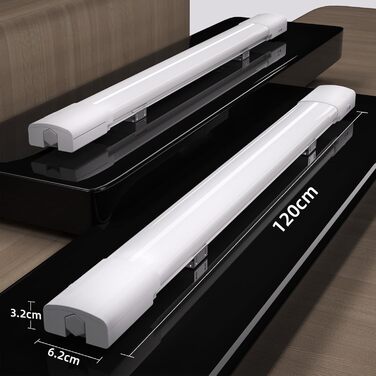 Світлодіодний світлодіодний світильник для вологих приміщень Modlicht 120 см з 36 Вт, 5000 К, холодний білий, 3960 люмен, ультратонкий стельовий світильник для вологих приміщень, плоский, водонепроникний, IP65, лампа для ванної майстерні для підвального г