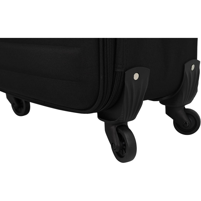 Дорожня валіза-візок SIGN Fabric Suitcase (набір ручної поклажі середньої та великої розмірів) компенсатор 5 см (чорний, ручна поклажа (60 см)) Ручна поклажа (60 см) Чорний