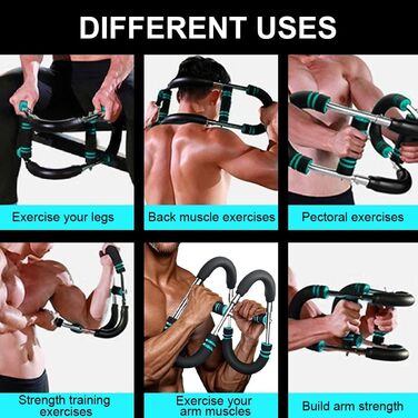 Тренажер для силових тренувань Twister Arm для чоловіків, регульований силовий еспандер Twister Bar вагою 40-100 фунтів, портативний тренажер для вправ на груди, плечі та руки з пружинним опором для силових тренувань верхньої частини тіла