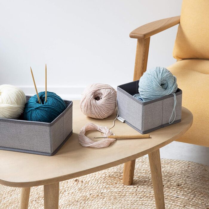 Ящики для зберігання Navaris система тканинних ящиків-органайзерів - 12 шт. різних розмірів - для шафи та шухляд - складні сірі