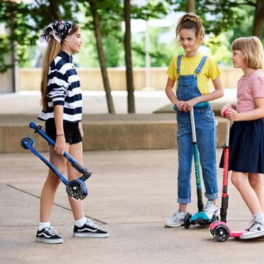Складний світлодіодний самокат з трьома колесами, з нахилом для керування, складний, швейцарський дизайн, Micro для дітей з підсві