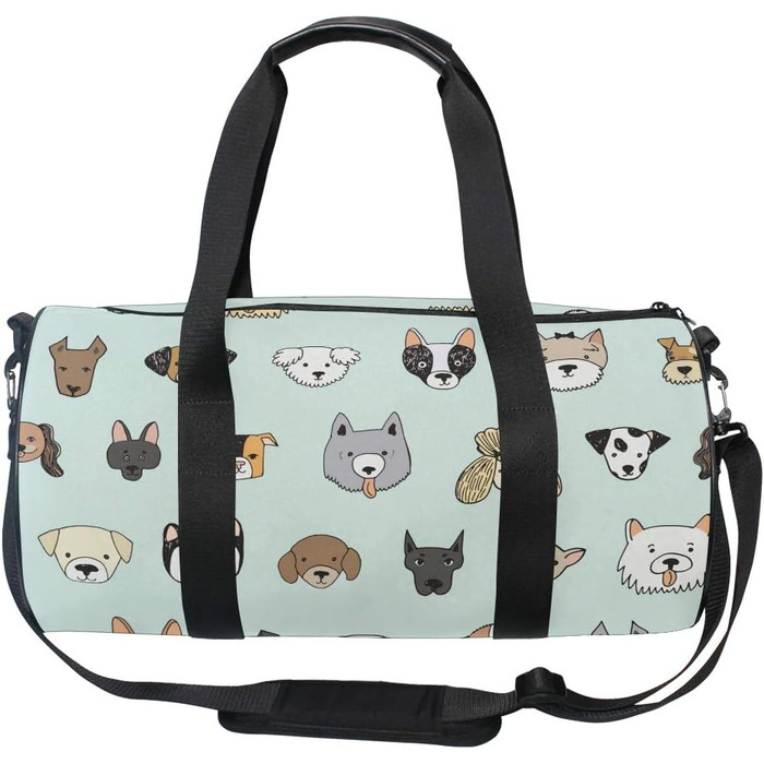 Спортивна сумка з кумедним малюнком песика та візерунками, з міцного канвасу, дорожня сумка, сумка для вихідних, валіза, жіноча та чоловіча сумка для спорту та подорожей