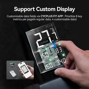 Велокомп'ютер CYCPLUS GPS, 2.8 дюйма, IP67, Електроніка/Bluetooth/ANT, Чорний