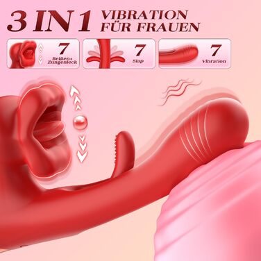 Вібрація для жінок, вібратор-фалоімітатор, секс-іграшка для жінок із 7 режимами облизування язика, 7 режимів вібрації, 7 режимів штовхання, вібратор для точки G зі стимулятором клітора, набори вібраторів для жінок