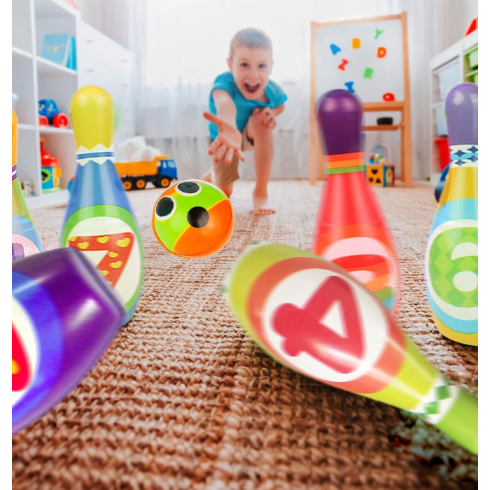 Набір для боулінгу для дітей віком від 1 до 5 років, іграшка Монтессорі з зручною сумкою для перенесення, ідеально підходить для днів народження та дитячих вечірок, подарунки для дітей віком від 1 до 5 років