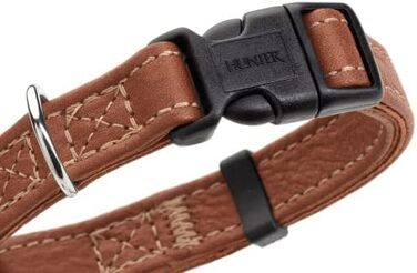Ошийник для собак HUNTER Canadian UP, колір коньяк, для малих собак та цуценят, мяка та гнучка шкіра, не пошкоджує шерсть, екологічно чистий, виготовлено в Німеччині, розмір S/1 коньяк S/1