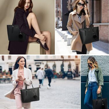 Сумочка жіноча набір чорна сумка з гаманцем для офісу школа шопінг сумочка жіноча велика з китицями жіноча і хутряна куля плюшевий