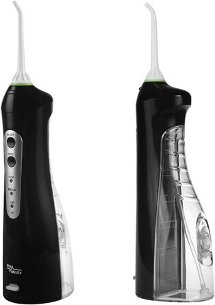 Портативний іригатор для ротової порожнини Бездротовий водний флоссер для чищення зубів та догляду за гігієною ротової порожнини, 4 насадки (Чорний), 770