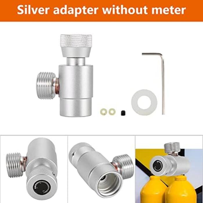 Балон CO2 Наповнення бака CO2 Заправний бак CO2 TR21-4 до W21.8 Комплект для підключення редуктора тиску в циліндрі для набору адаптерів для заправки Бак Підключення пляшки Homebrew Kit (срібний адаптер без лічильника)