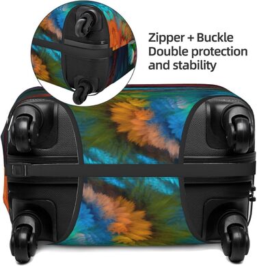 Чохол для валізи абстрактний кольоровий, міцний захист для багажу, підходить для валіз розміром 45.7-81.3 см, малий розмір, Чорний