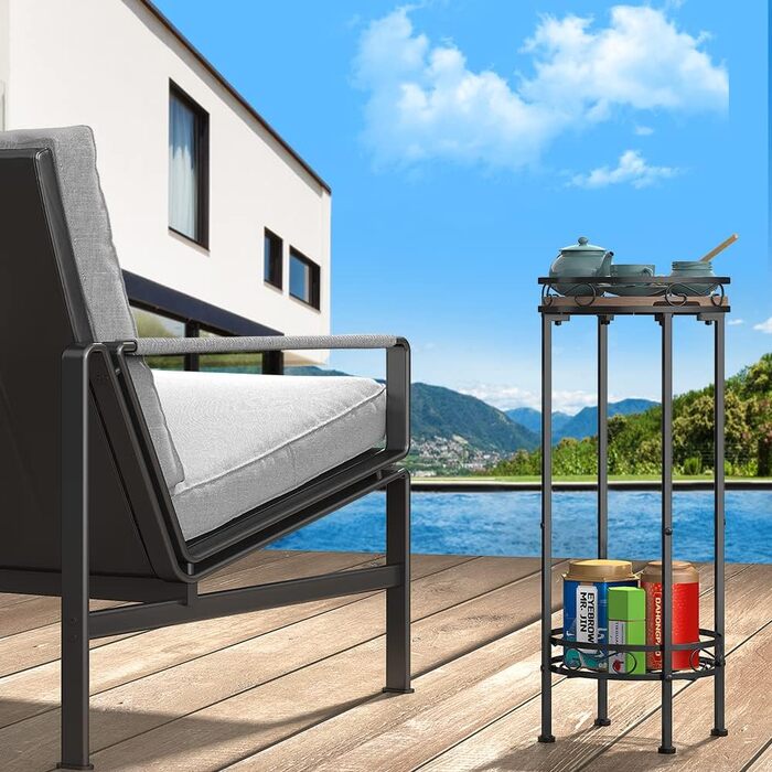 Металева підставка для рослин Bomblap, підставка для квітів 70 x 30 см, підставка для кімнатних рослин, висока 2-ярусна підставка для квіткових горщиків, тримач для квіткових горщиків для використання в приміщенні та на вулиці, чорний колір