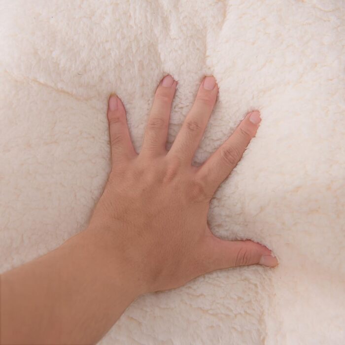 Подушка для читання NTBED Sherpa для ліжка, спинка з підлокітниками, подушка для дитячого та дорослого ліжка, підтримка спини для сидіння в ліжку, подушка для крісла (біла, велика) кольору слонової кістки, велика