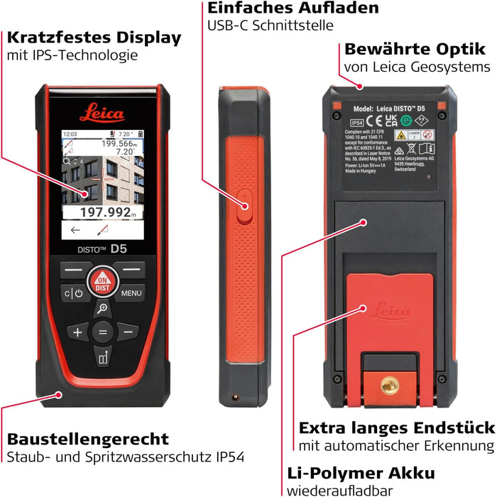 Лазерний далекомір Leica DISTO D5 з камерою, дальність 200 м (без адаптера та штатива)
