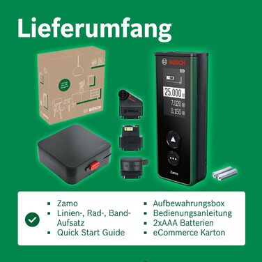 Лазерний далекомір Bosch Zamo IV (4-те покоління) з 3 адаптерами (Новий)