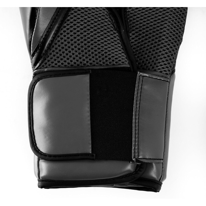 Боксерські рукавички Everlast Elite 2, для боксерського мішка, щитків та спарингу, застібка на липучці, ергономічна рукоятка, розділений піноматеріал оригінальні Everlast ЧОРНИЙ/СІРИЙ 14 унцій