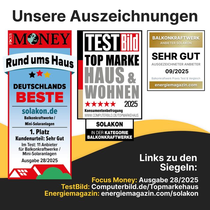 Балконна електростанція потужністю 2000 Вт з накопичувачем - Балконна електростанція потужністю 2000 Вт з розеткою - Інтегрований гібридний інвертор потужністю 800 Вт - Solakon ONE з 2,11 кВтгод - 4 двосторонні сонячні панелі по 500 Вт з накопичувачем, ка