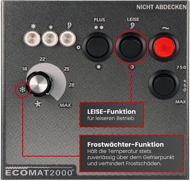 Портативний вентилятор-обігрівач 230 В 450 Вт / 750 Вт / 1800 Вт Термостат Автоматичне вимкнення, 2000 Select