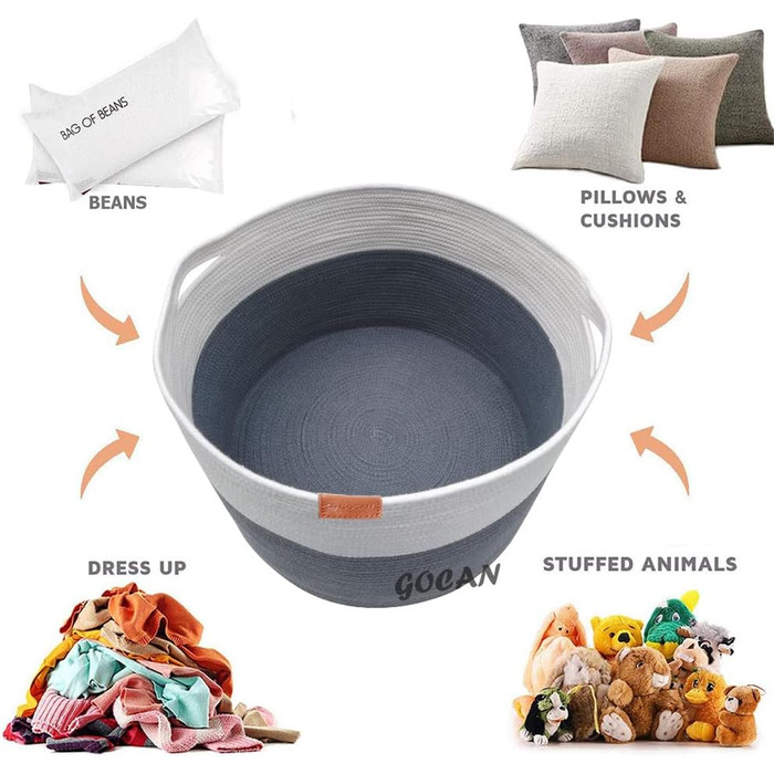 Кошик для зберігання велика корзина для білизни D55XH35см кошик для збору білизни кошик для зберігання ковдр подушок кошики для од